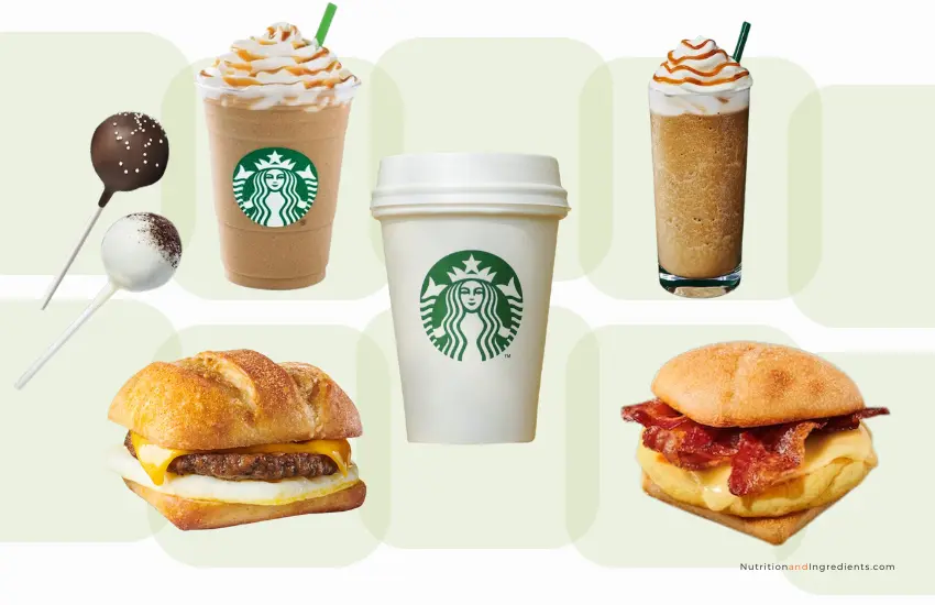 Coffee drinks and breakfast sandwiches from Starbucks