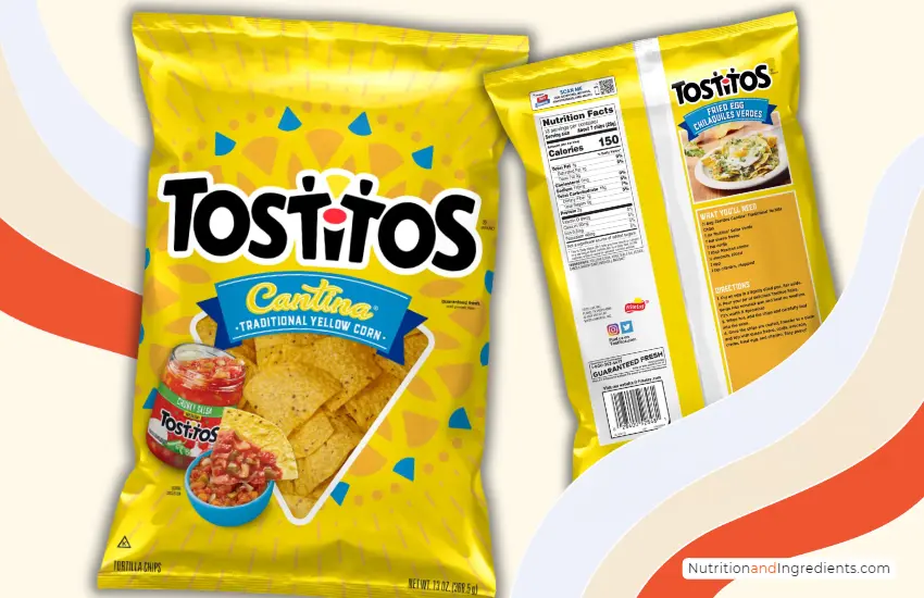 Bag of Cantina thin & crispy style tortilla chips from Tostitos.