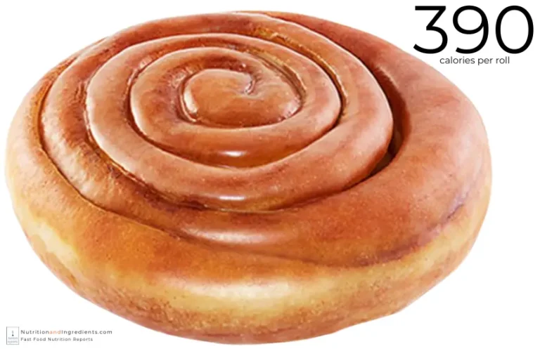 Dunkin' donuts coffee roll with text '390 calories.'