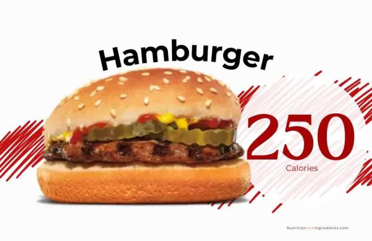 Burger King hamburger with text '250 calories'.