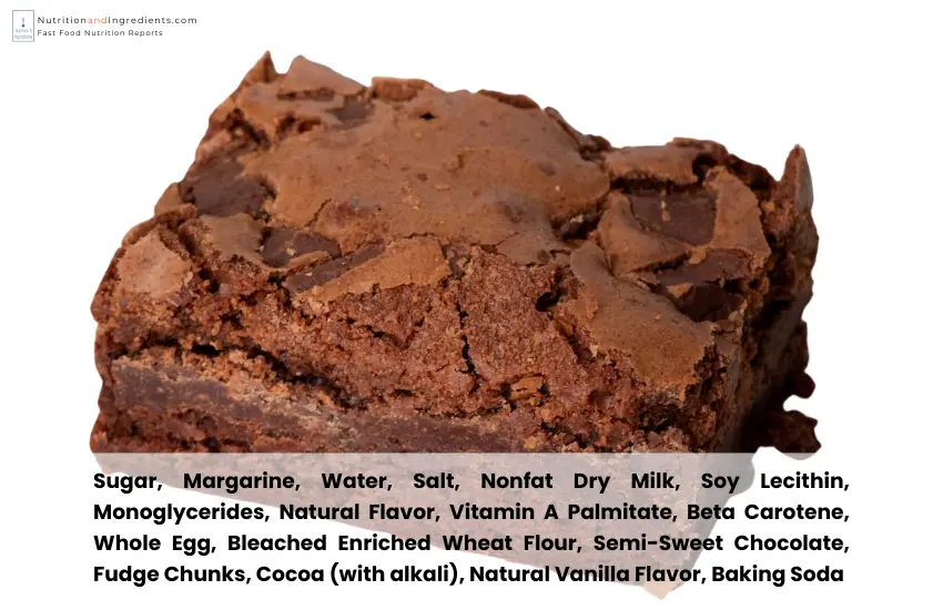 Chick-fil-A Brownie with text list of ingredients.