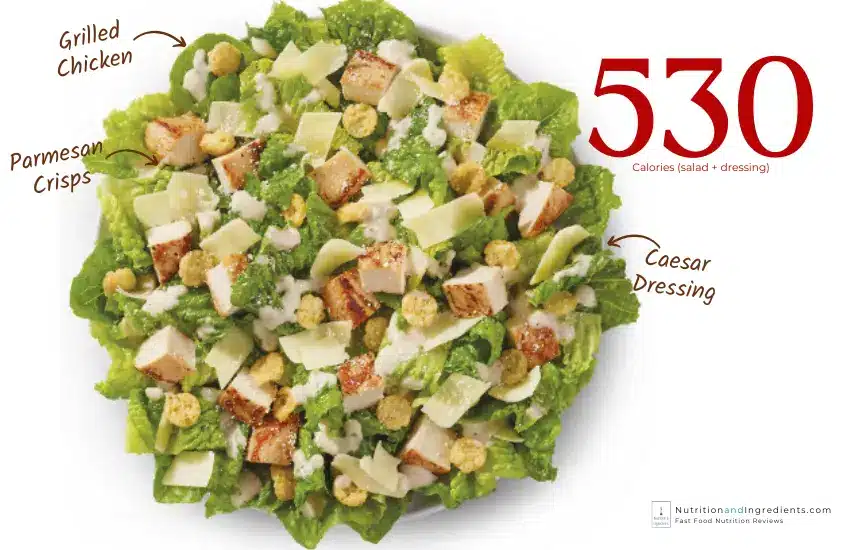 Wendy's caesar salad with chicken.