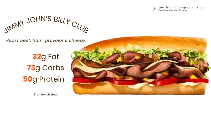 Billy club sandwich with roast beef, ham and provolone cheese from Jimmy John's.