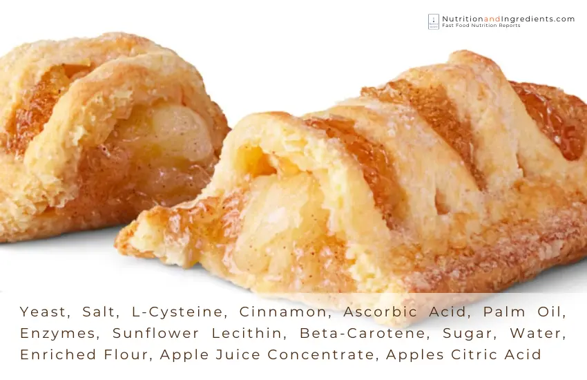 McDonald's Baked Apple Pie with list of ingredients.