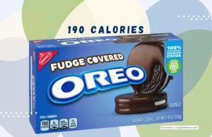 Fudge covered OREO cookies with text '190 calories'.