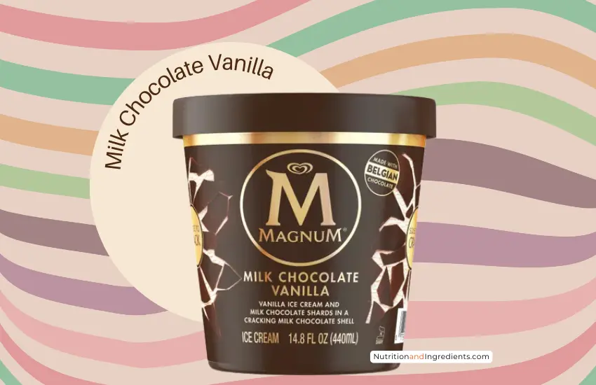 Tub of Magnum Milk Chocolate Vanilla ice cream.