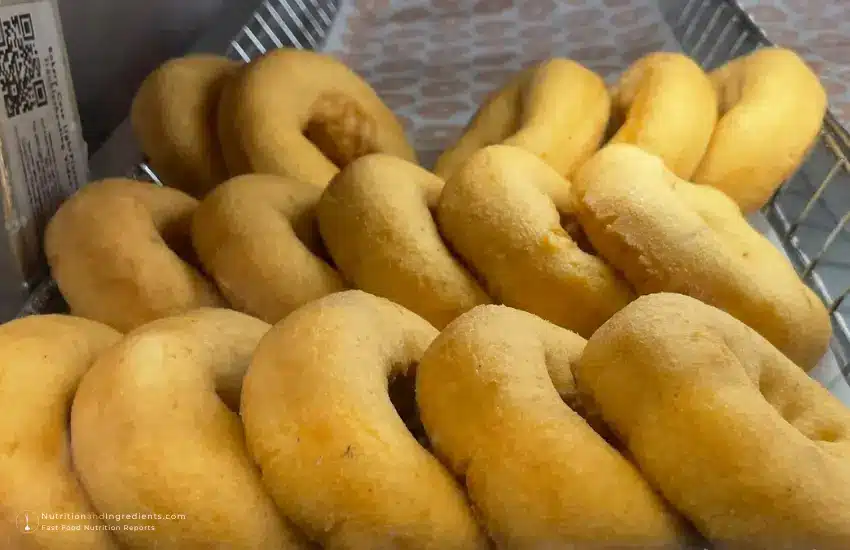 Display of Old Fashioned donuts at Dunkin' Donuts.