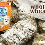 Package of frosted mini wheats cereal with text 'whole wheat'