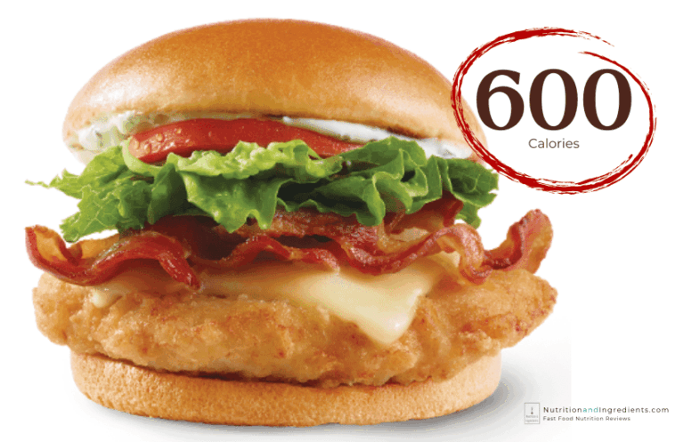 Wendy's grilled chicken sandwich with ranch and text "600 calories."