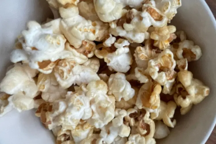 Bowl of sweet & salty kettle corn.