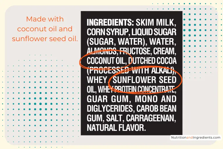 Screenshot of list of ingredients in Breyers Rocky Road dessert.