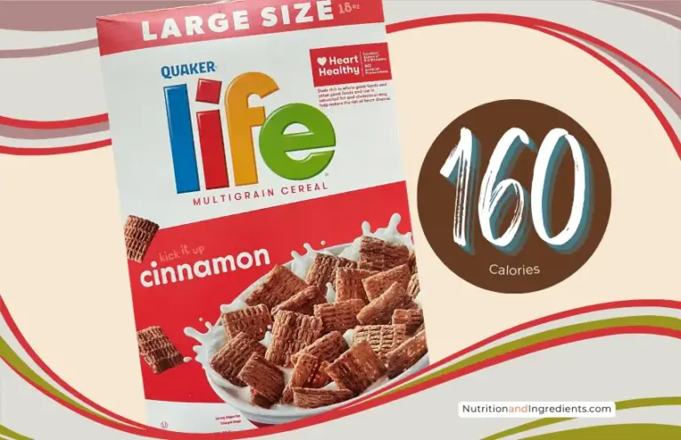 Box of Cinnamon Life cereal with text '160 calories'.