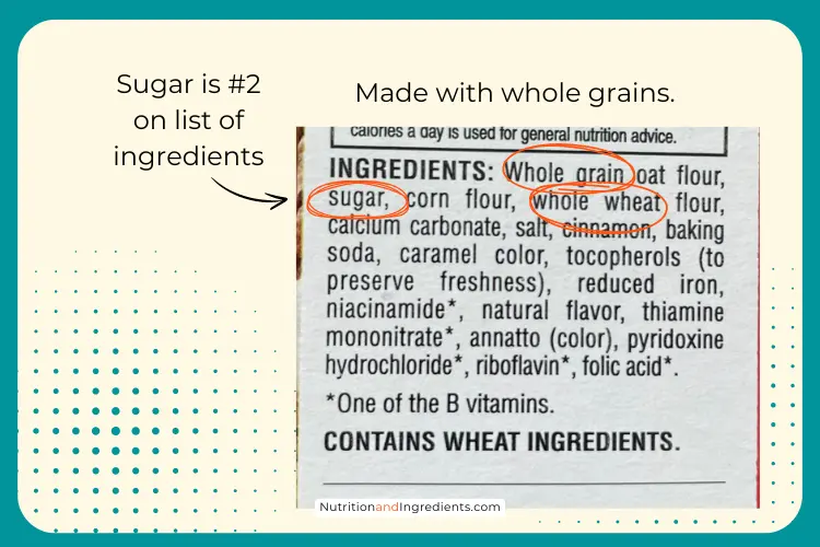 List of ingredients in Cinnamon Life cereal as printed on packaging.