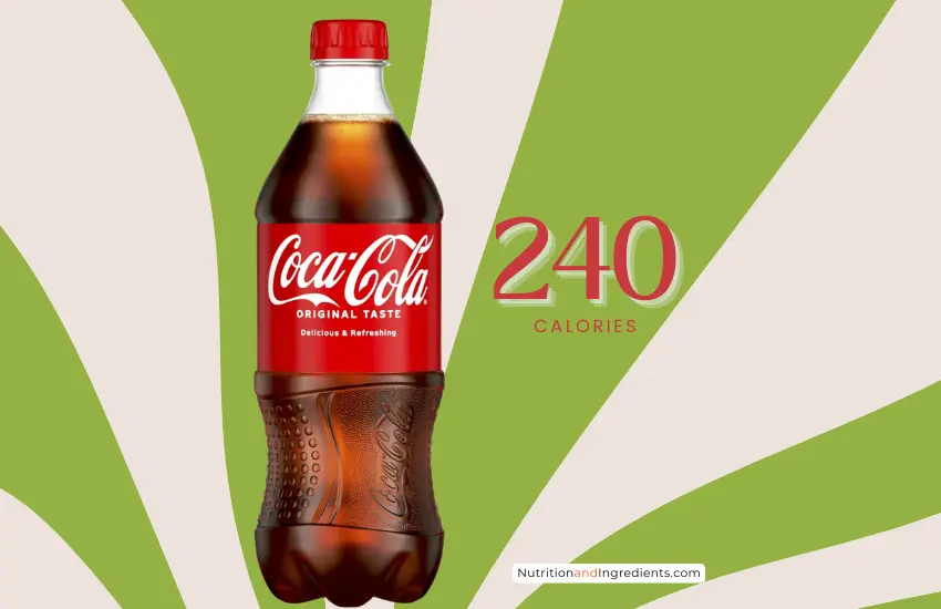 20 ounce bottle of original Coca-Cola and text '240 calories'.