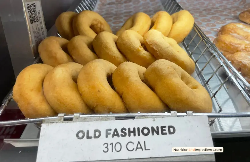 Display of Old Fashioned donuts at Dunkin' Donuts.