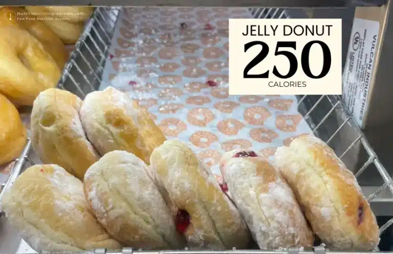 Display of Dunkin' Jelly Donuts and text "250 calories."