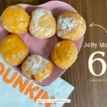 Plate of Dunkin' Munkins with text '60 calories per donut hole'.