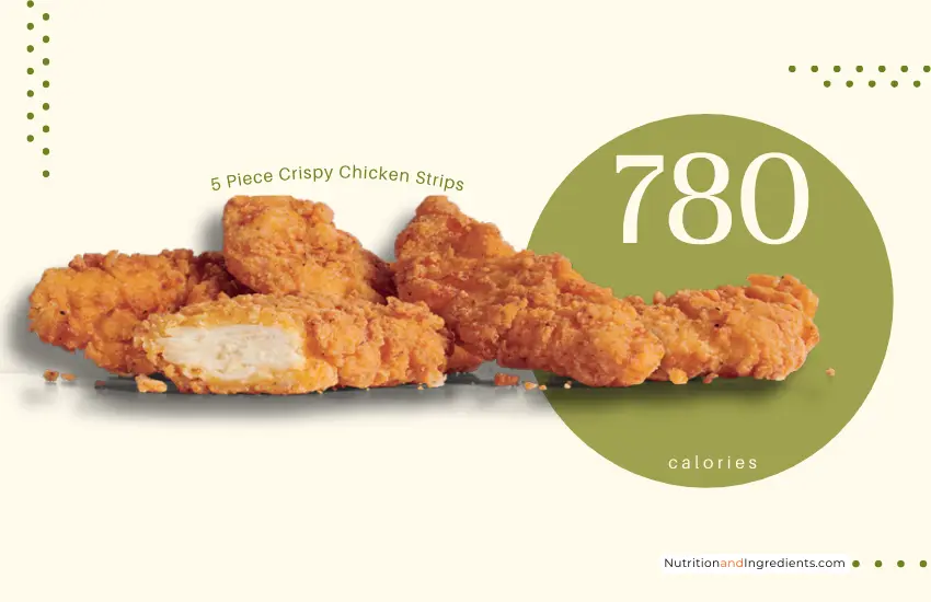 Crispy chicken strips from Jack in the Box and text '780 calories'.