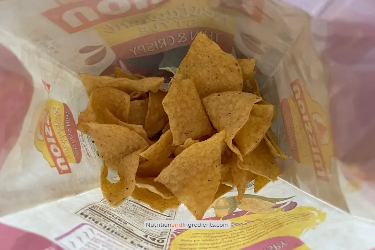 Mission Thin & Crispy Tortilla Chips in the bag.