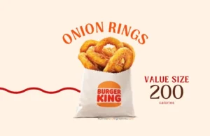 Burger King onion rings with text '200 calories.'