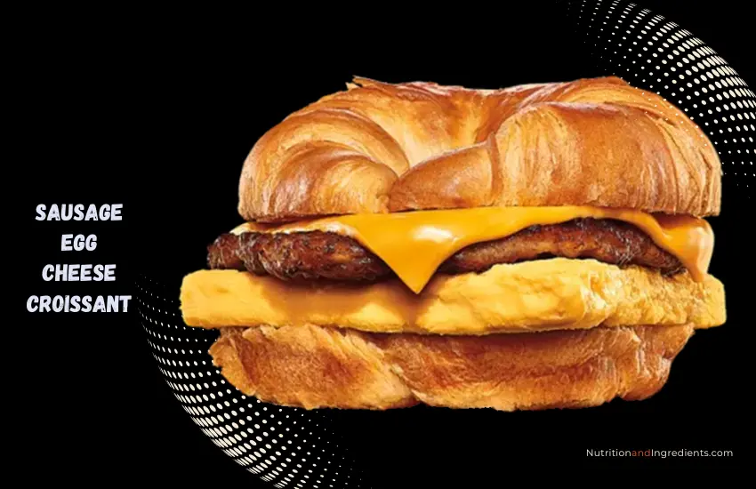 Burger King croissant breakfast sandwich with sausage, egg, and cheese.