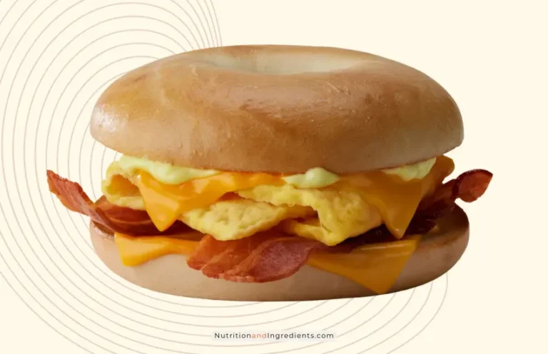 A breakfast sandwich from McDonald's with egg, bacon, cheese.