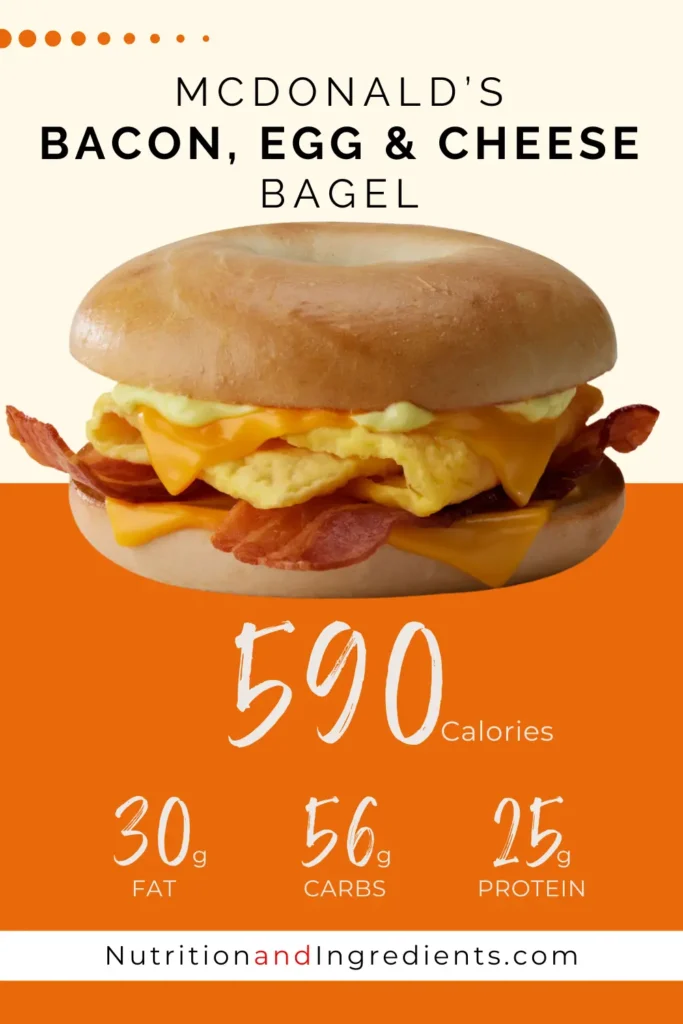 Bacon, egg and cheese bagel breakfast sandwich from McDonald's.