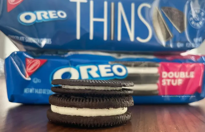 Thin Oreo on top of Double Stuf Oreo