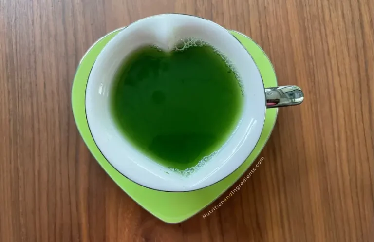 Small cup of hot matcha green tea.