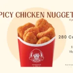 6 spicy chicken nuggets from Wendy's with text '280 calories.'