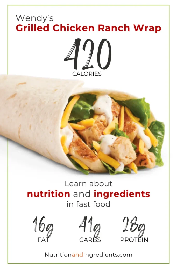 Wendy's wrap made with grilled chicken, lettuce, and cheese.