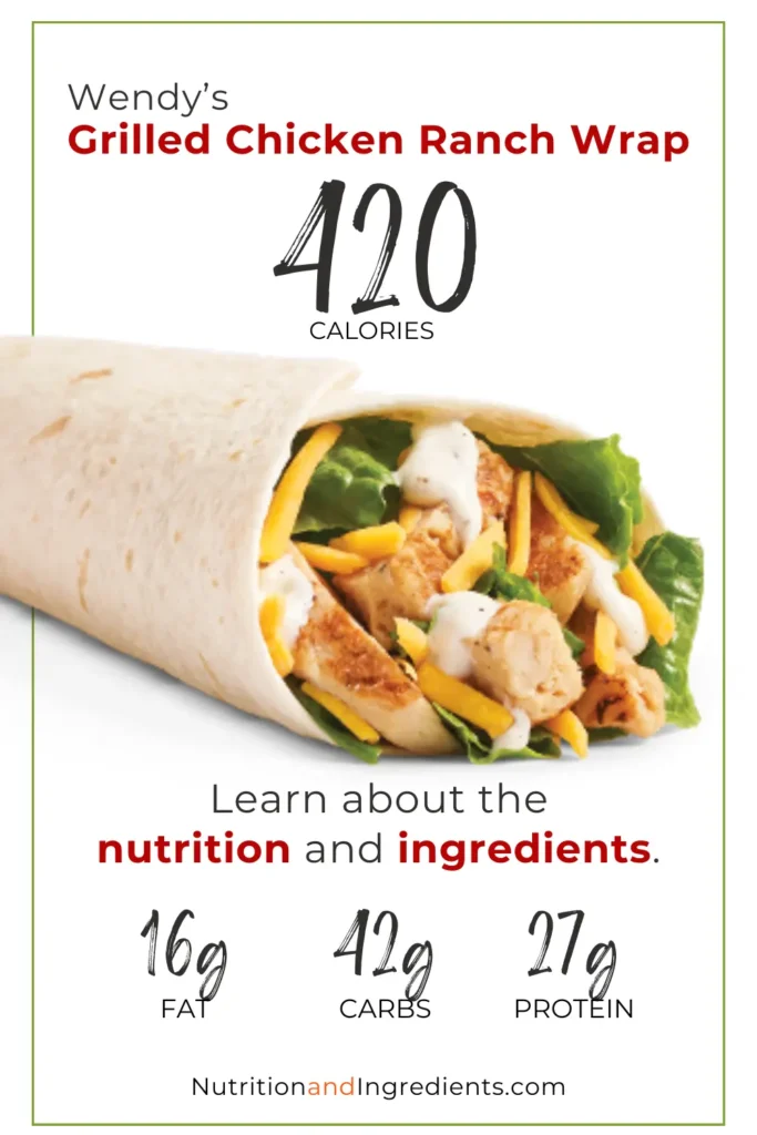 Wrap made with grilled chicken, lettuce, and cheese.