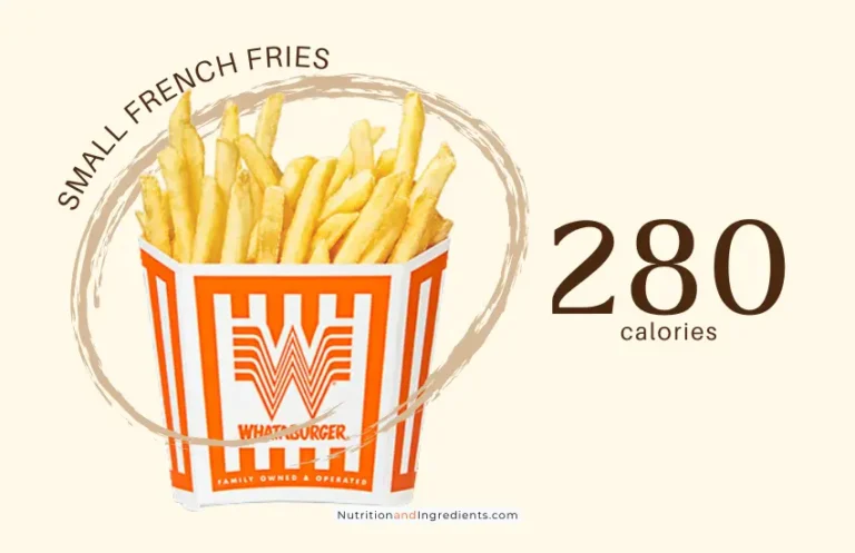 Small Whataburger french and text '280 calories.'