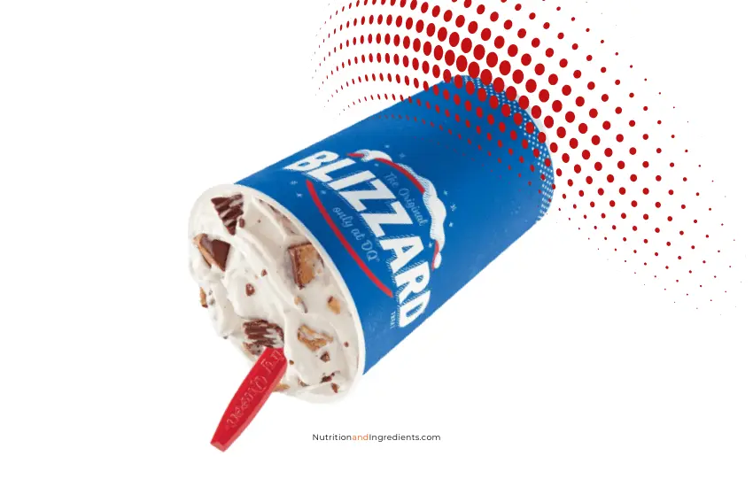 DQ Blizzard blended with Peanut Butter Cup Pieces.