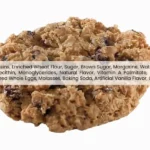 Firehouse Subs Oatmeal Raising cookie with list of ingredients.