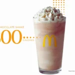 McDonald's large chocolate shake with text '800 calories.'