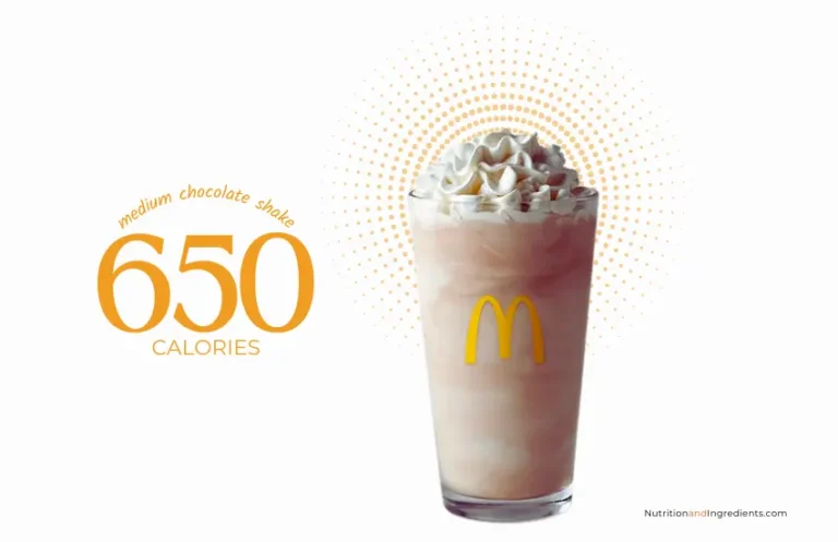 McDonald's medium-sized chocolate milkshake with text '650 calories.'