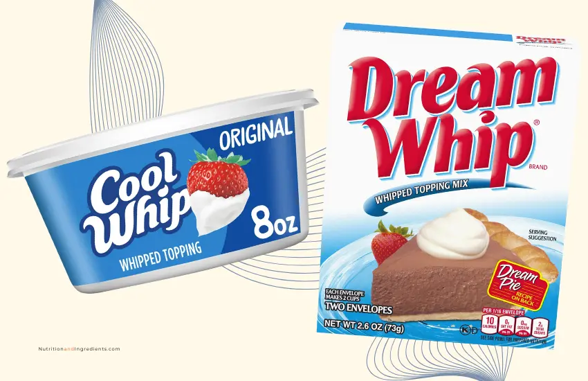 Tub of Cool Whip and box of Dream Whip.