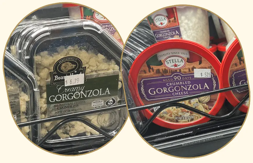 Gorgonzola for sale in store.