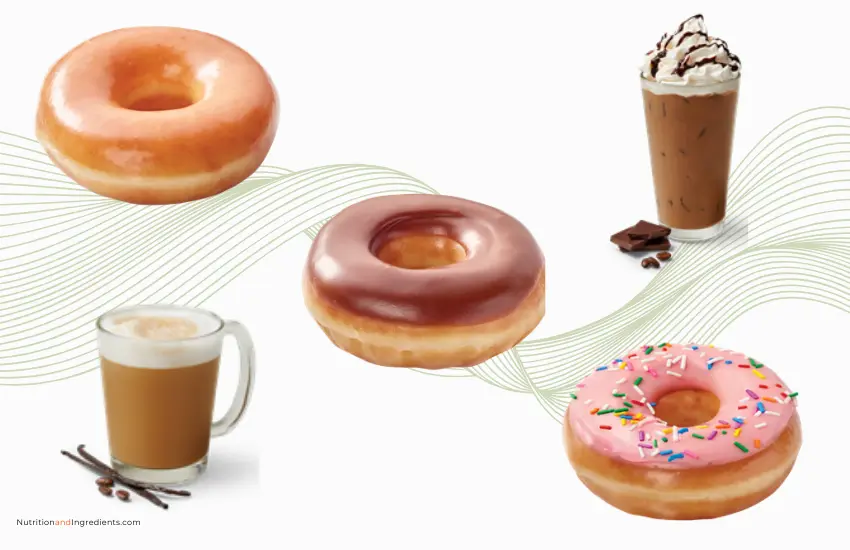 Donuts and coffee drinks from Krispy Kreme Doughnuts.