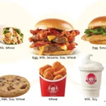 Food items from Wendy's with text listing allergens.