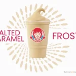 One cup of Wendy's salted caramel frosty dessert.