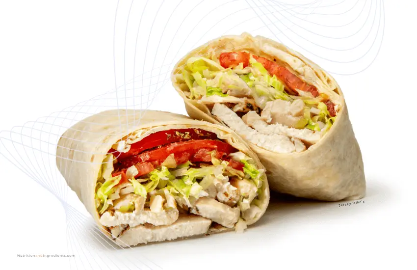 Chicken wrap from Jersey Mike's fast food restaurant.