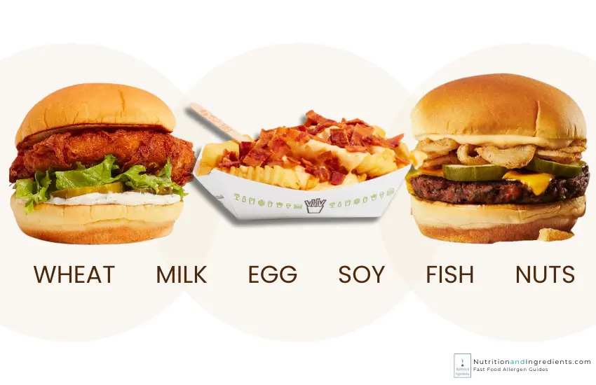 Two hamburgers with fries from Shake Shack.