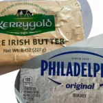 Package of Kerrygold butter and Philadelphia cream cheese.