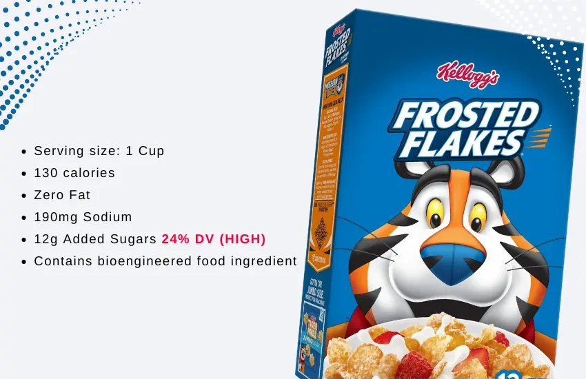 Box of Kellogg's Frosted Flakes.