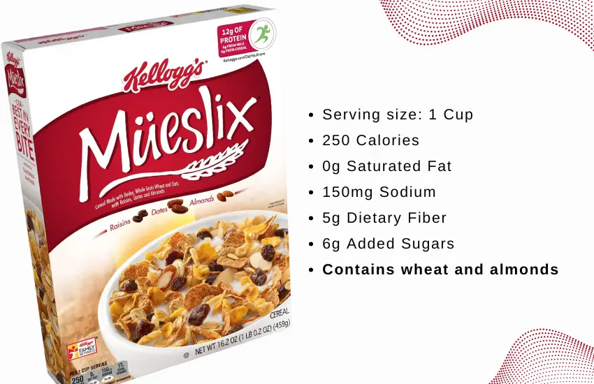 Box of Mueslix cereal.