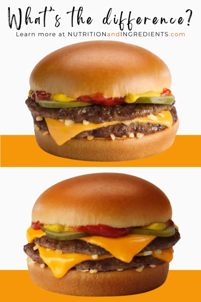 Two cheeseburgers from McDonald's.