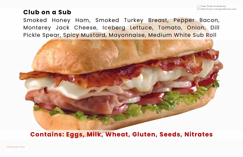 Firehouse subs turkey and ham with cheese sandwich.