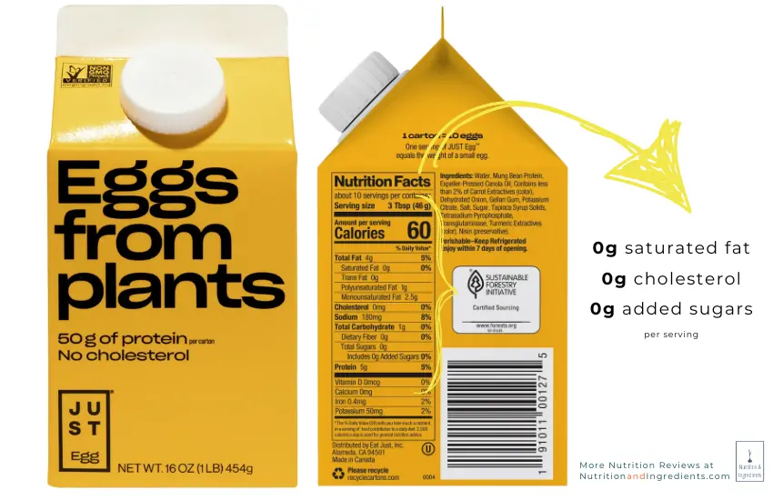 Carton of Just Eggs, an egg substitute.